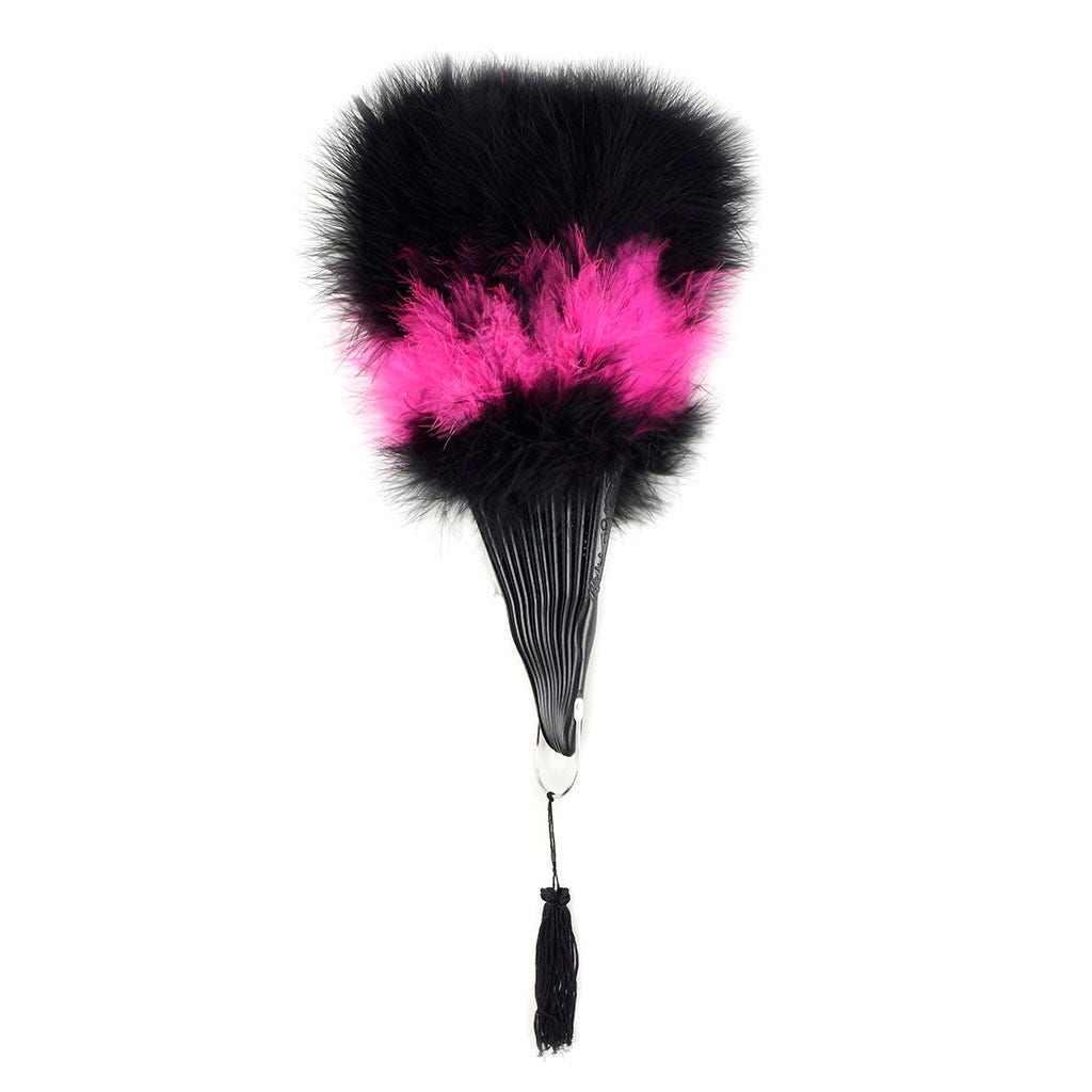 Marabou Feather Fan Multi Color - Pink Orient/Black