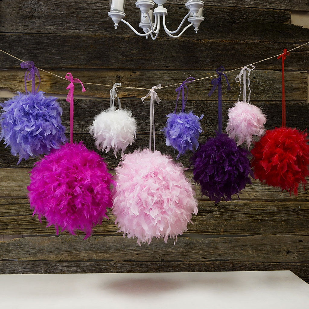 Chandelle Feather Pom Poms - Candy Pink