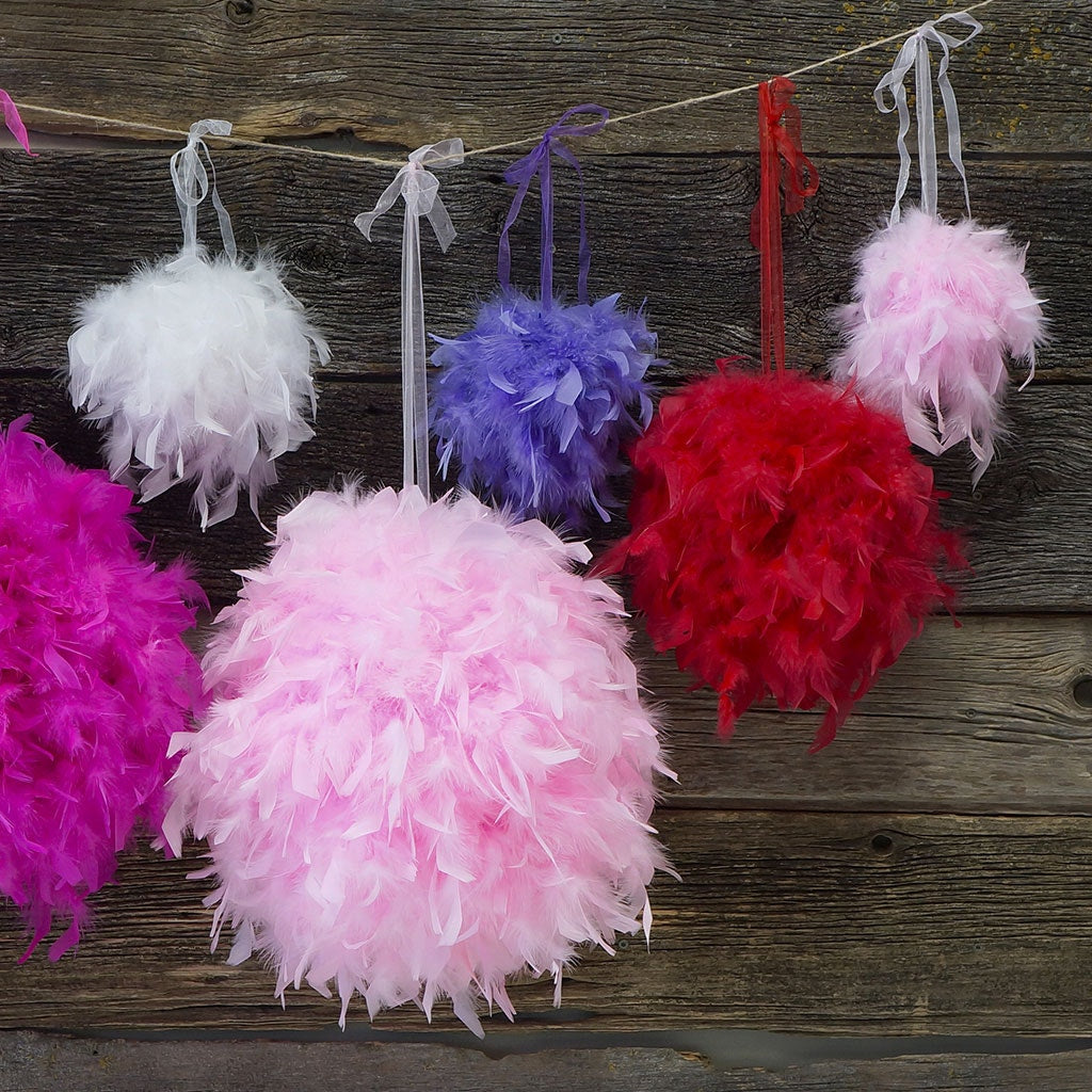 Chandelle Feather Pom Poms - Candy Pink - 6"
