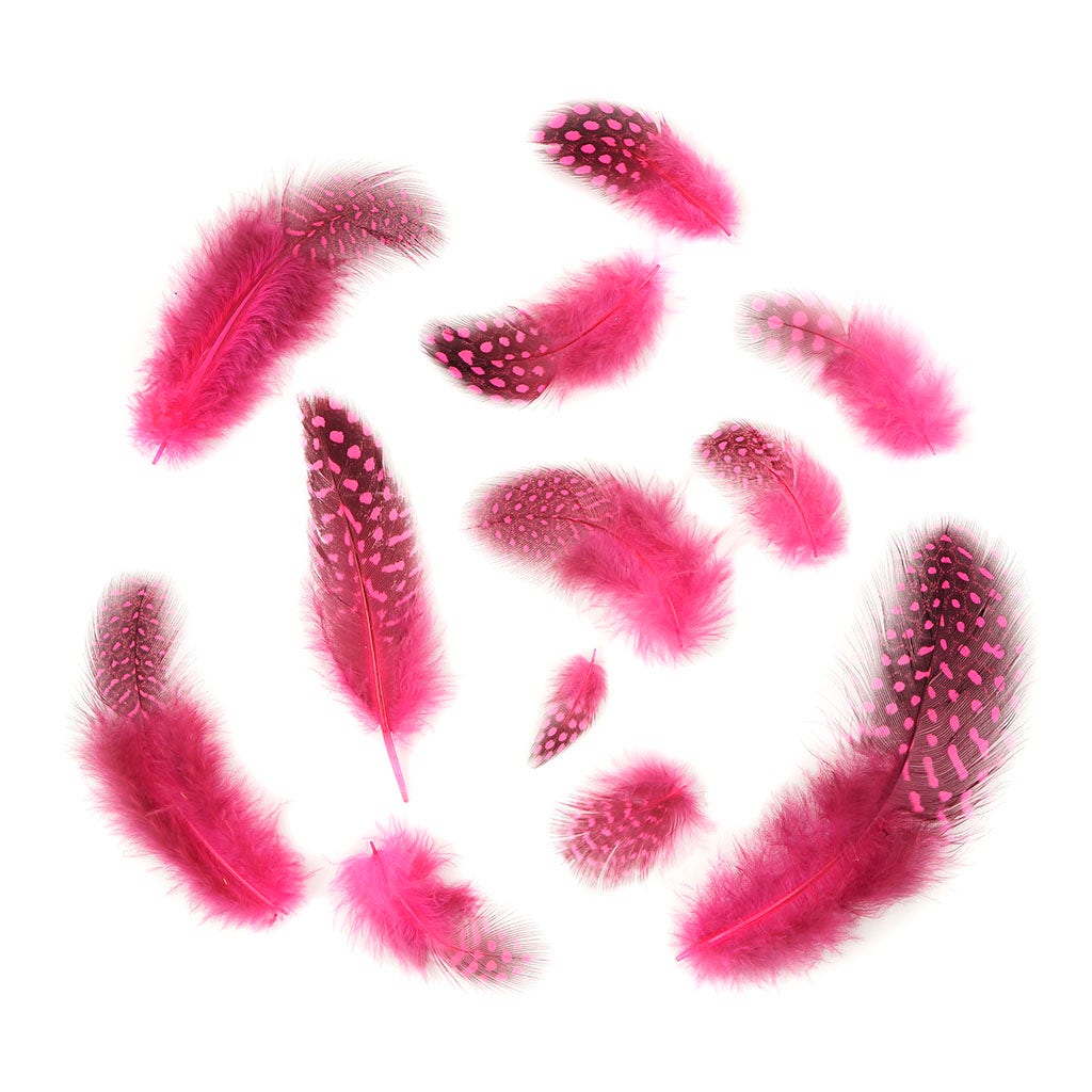 Bulk Guinea Hen Plumage - 1/4 lb - Pink Orient