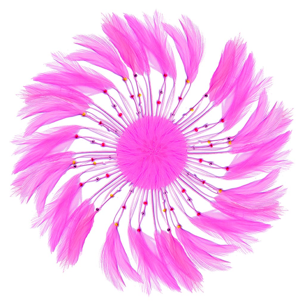 Feather Hackle Plates Solid Colors - Shocking Pink