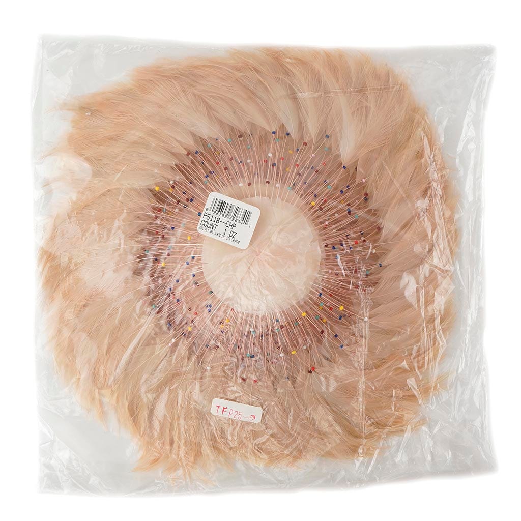 Feather Hackle Plates Solid Colors - Champagne