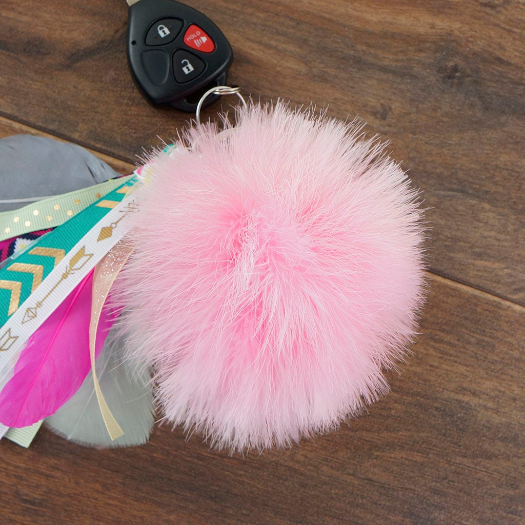 Marabou Feather Pom Pom Key Chain CP