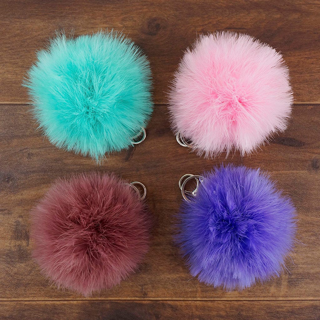 Marabou Feather Pom Pom Key Chain CP