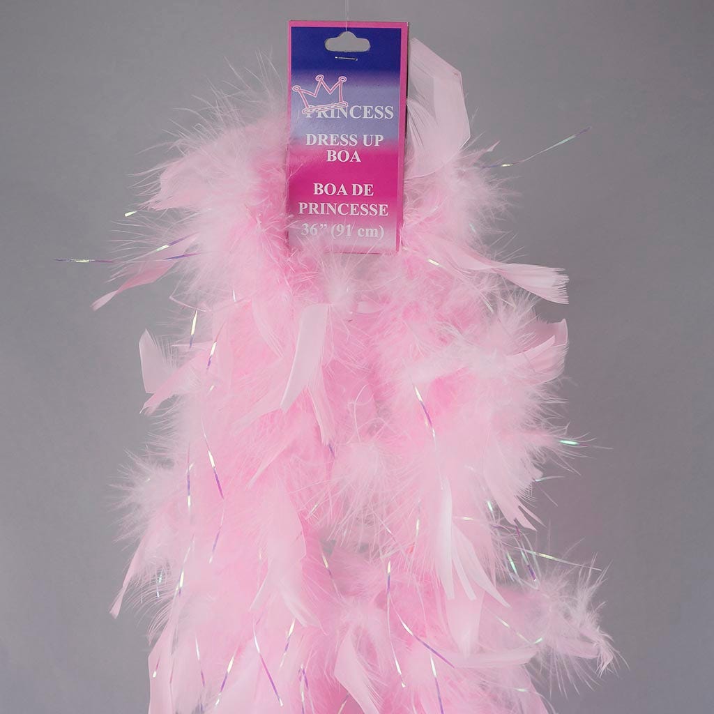 Dress Up Feather Boa for Little Girls - Candy Pink/Opal Lurex