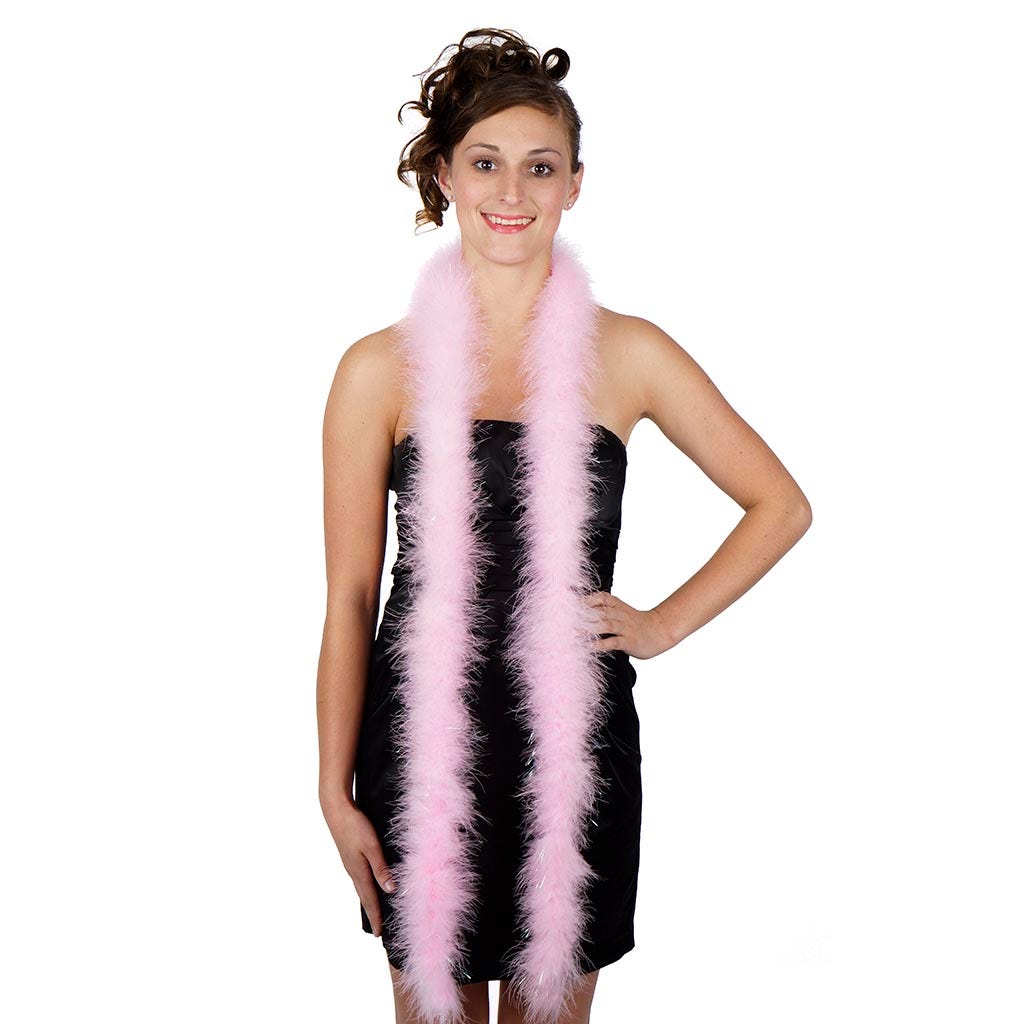 Marabou Boa with Lurex - Mediumweight - Candy Pink/Opal Lurex