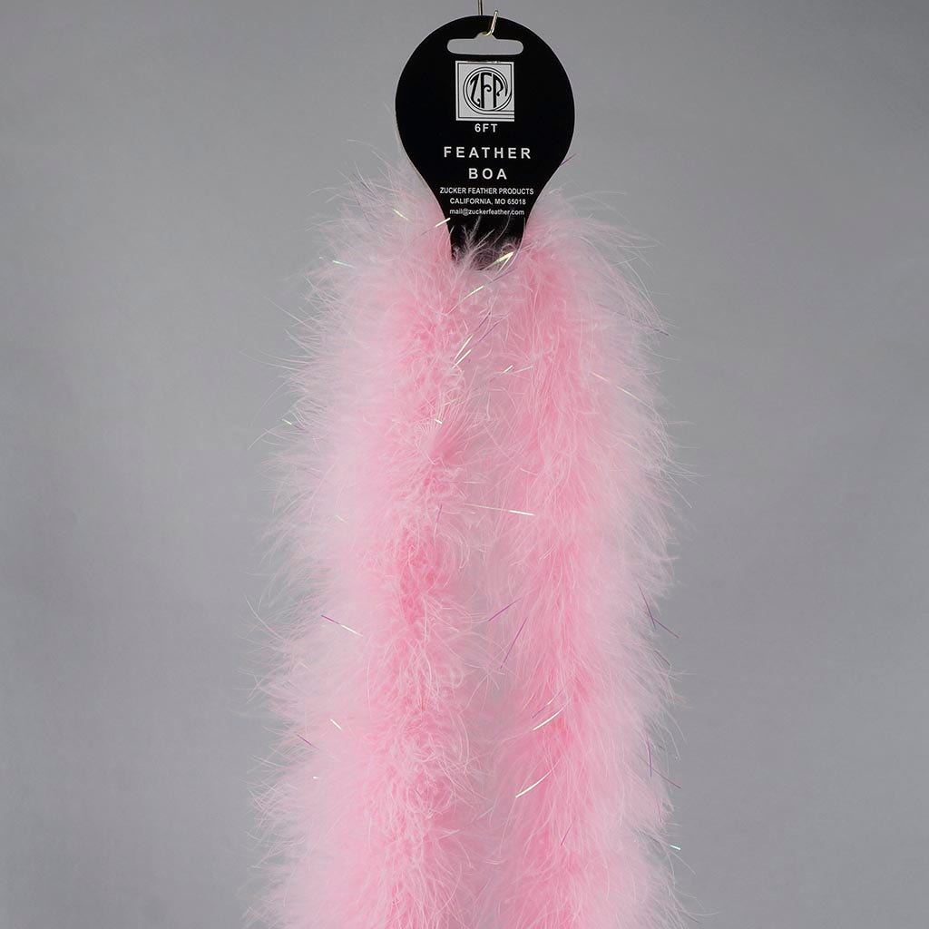 Marabou Boa with Lurex - Mediumweight - Candy Pink/Opal Lurex