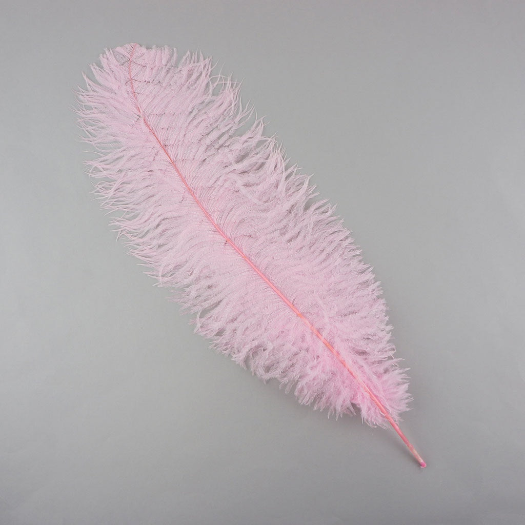 Zucker Feather Products Ostrich Feathers Narrow - Tipless Drabs - Candy Pink, White