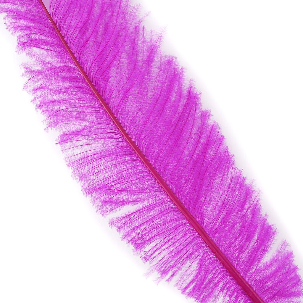 Ostrich Nandu Selected Feathers 12 PCS - FLourescent FUCHSIA