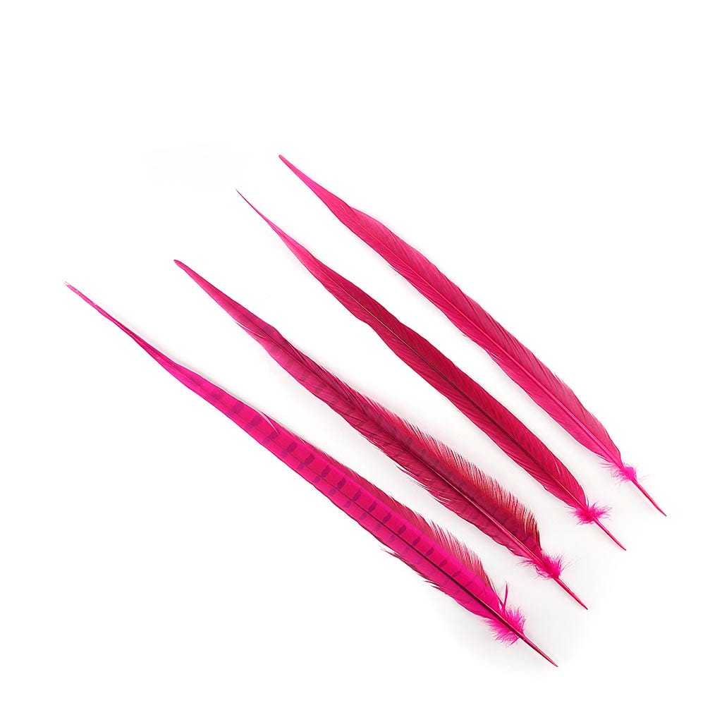 Pheasant Tails Assorted Bleached - Shocking Pink