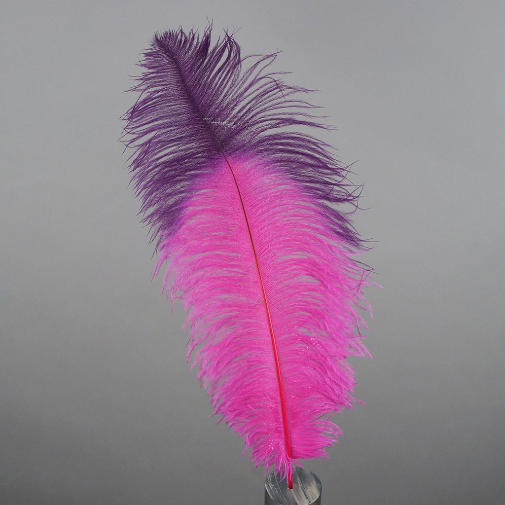 Ostrich Feather Drabs Tipped Selected - Shocking Pink - Purple