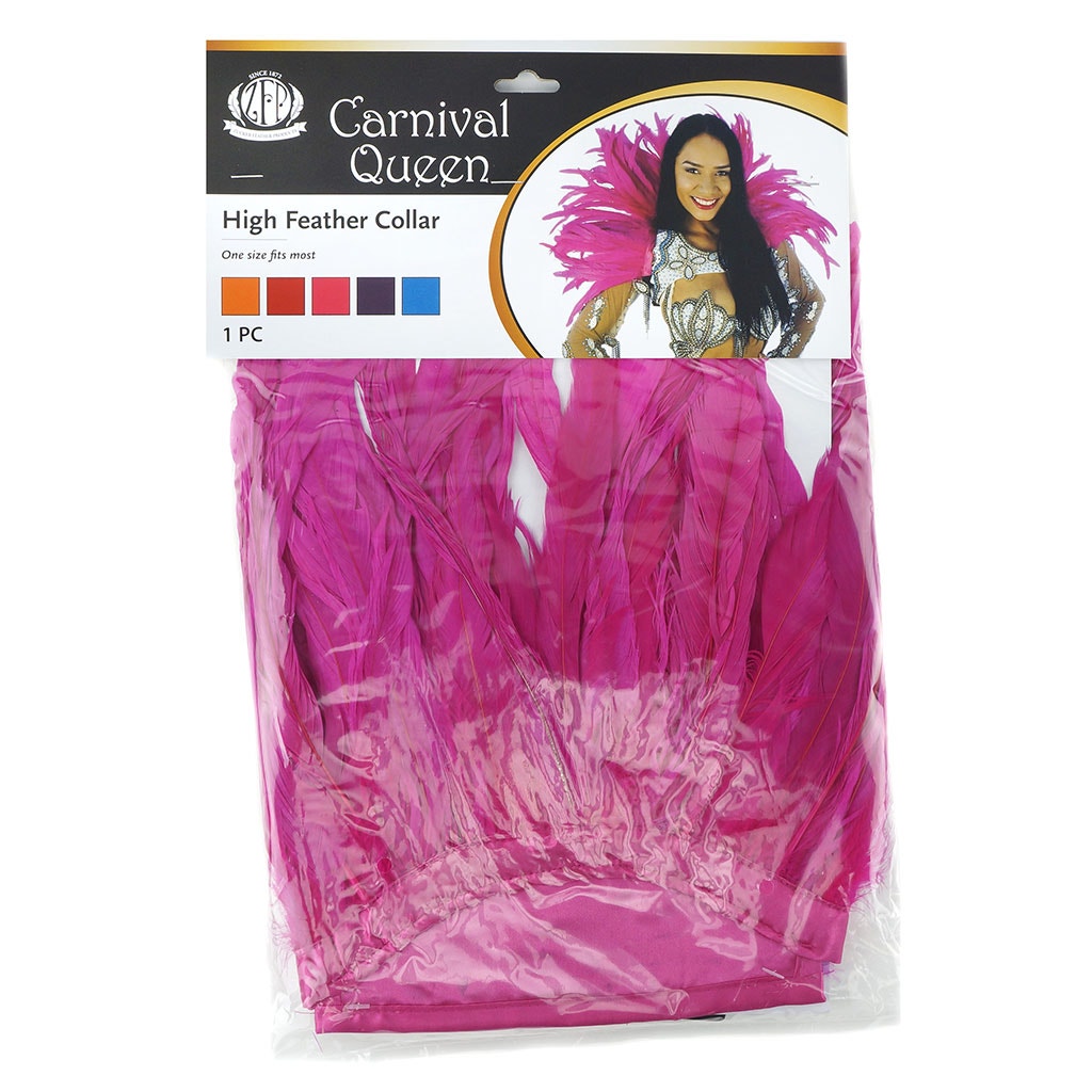 Carnival Feather Collar Shocking Pink