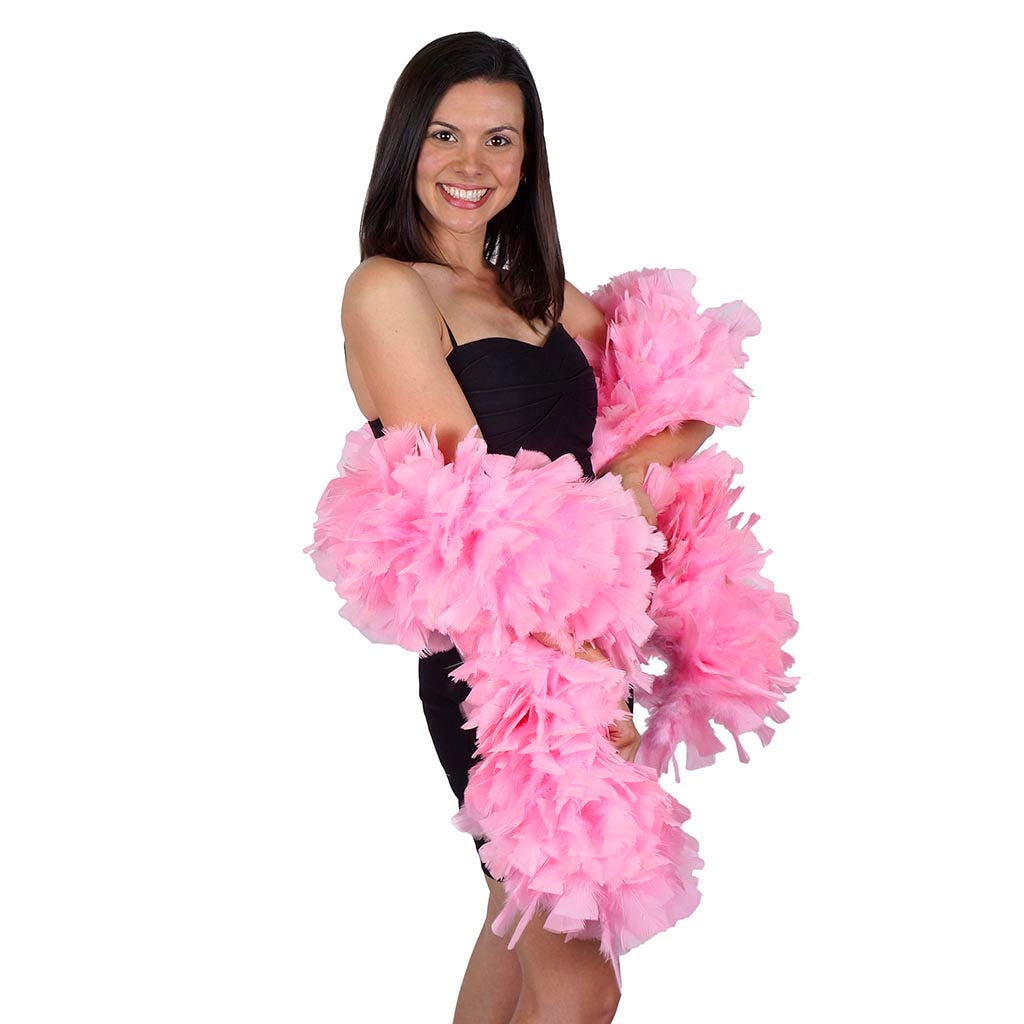 Turkey Feather Boa 10-14" - Candy Pink