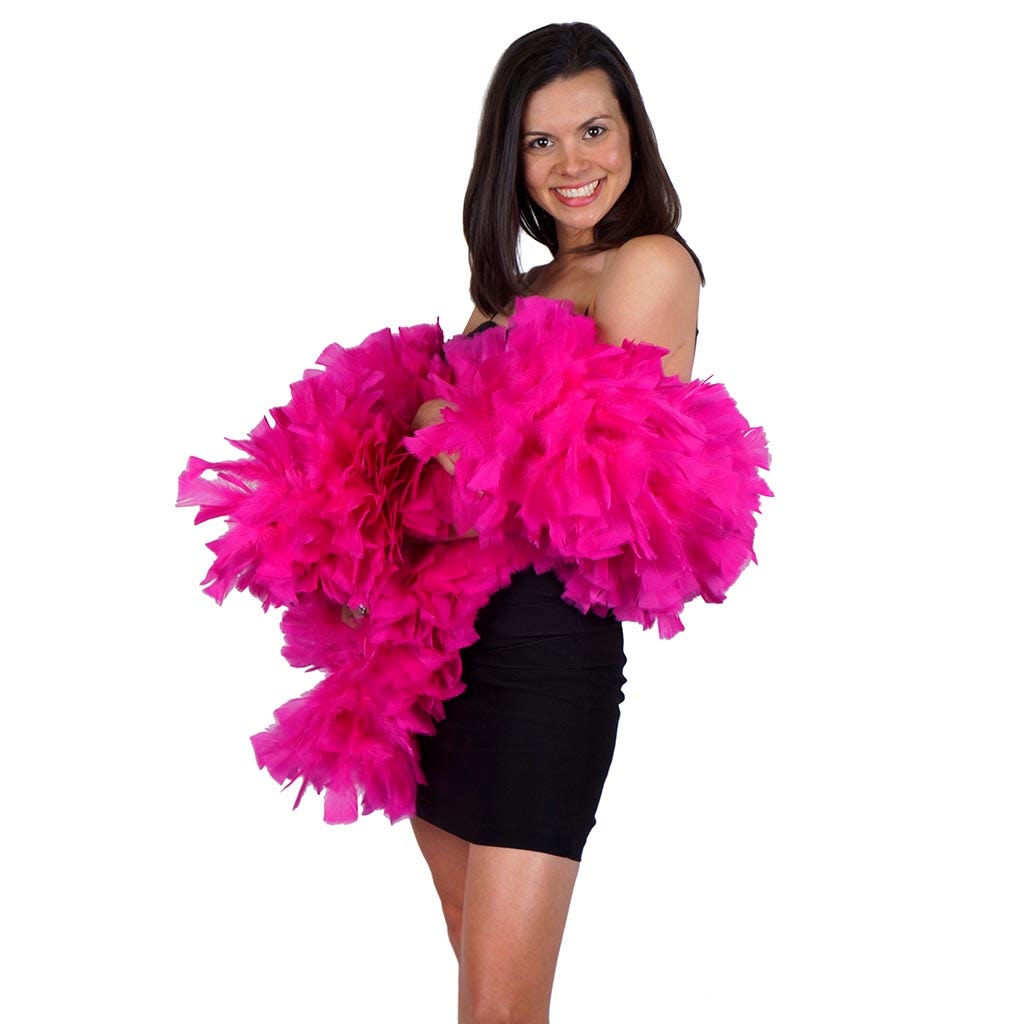 Turkey Feather Boa 10-14" - Shocking Pink