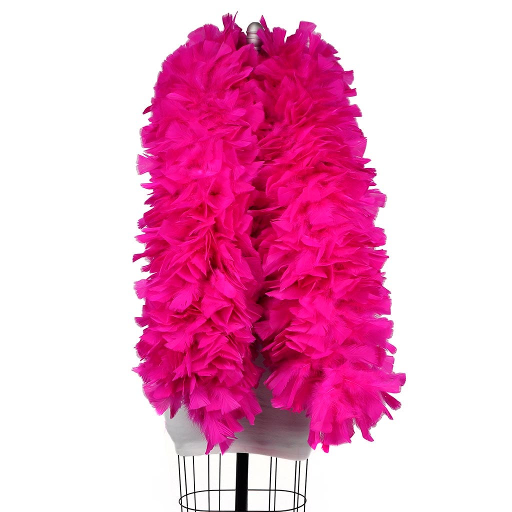 Turkey Feather Boa 10-14" - Shocking Pink