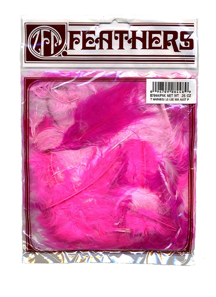Loose Turkey Marabou Mix Dyed - Pinks Mix
