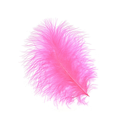 Loose Turkey Marabou Feathers 3-8" Dyed - Pink Orient