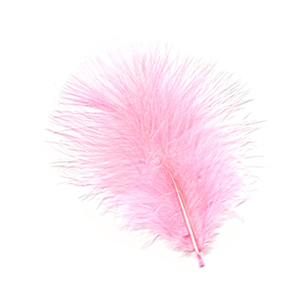 TURKEY MARABOU FEATHERS 1-4" - CANDY PINK