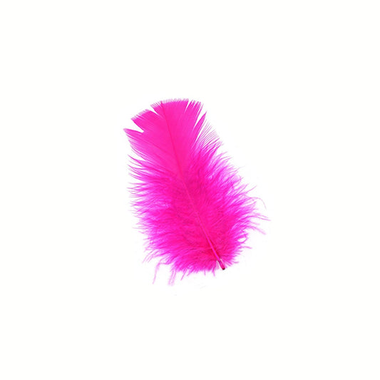 Loose Turkey Plumage Feathers - 1/4 lb - Shocking Pink