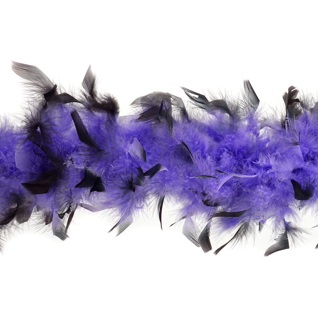 Chandelle Feather Boa - Medium Weight - Tipped - Lavender/Black