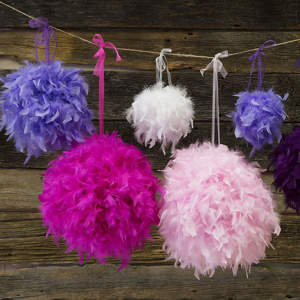Chandelle Feather Pom Poms - Lavender