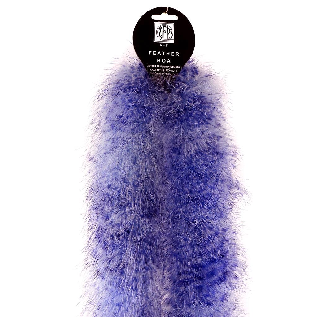 Extra Thick Stenciled Marabou Feather Boa - Violet/Regal