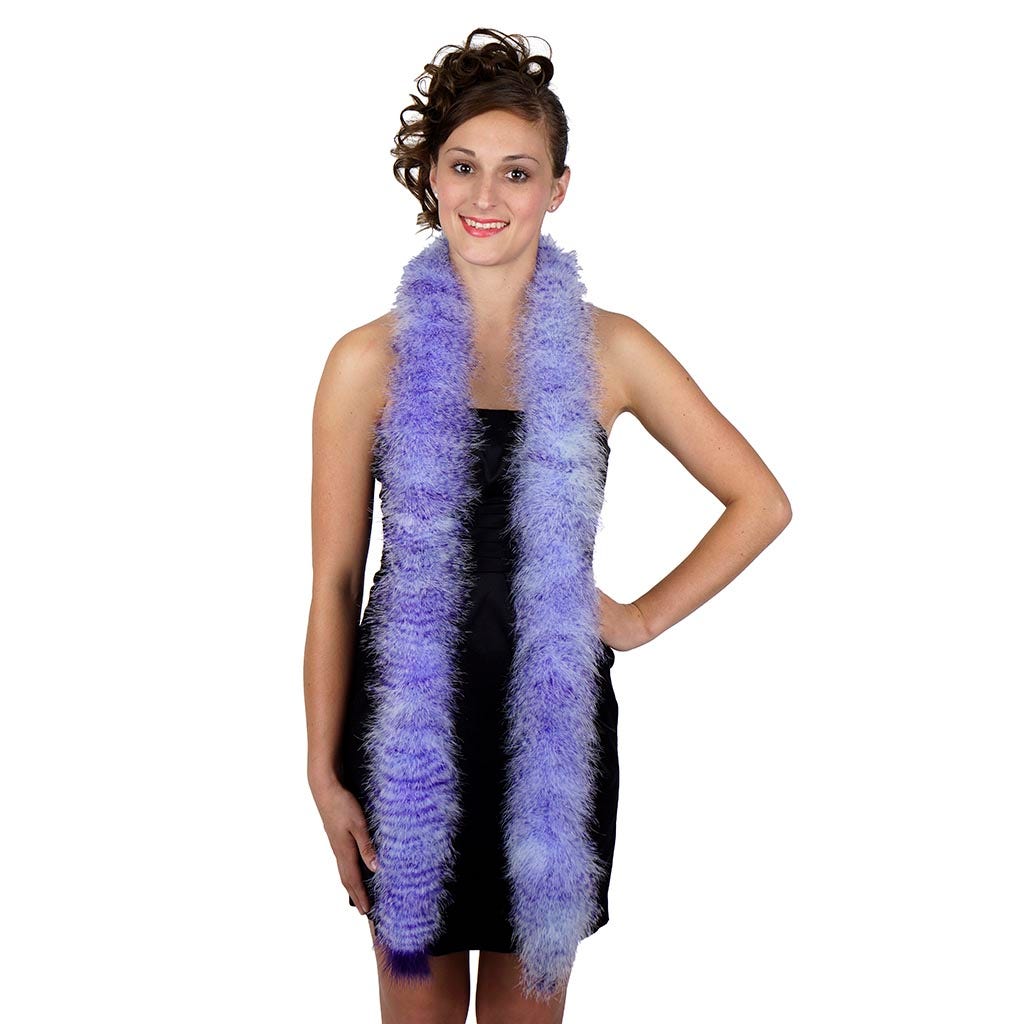 Extra Thick Stenciled Marabou Feather Boa - Violet/Regal