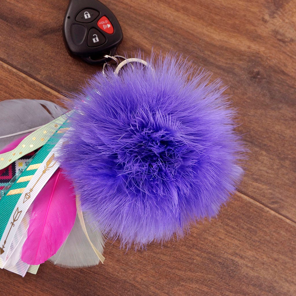 Marabou Feather Pom Pom Key Chain DL