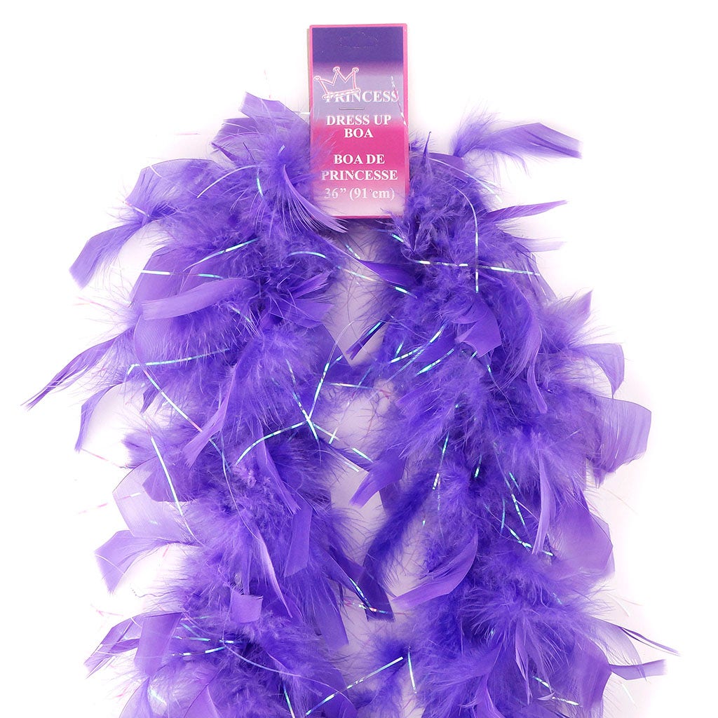 Dress Up Feather Boa for Little Girls - Lavender/Opal Lurex