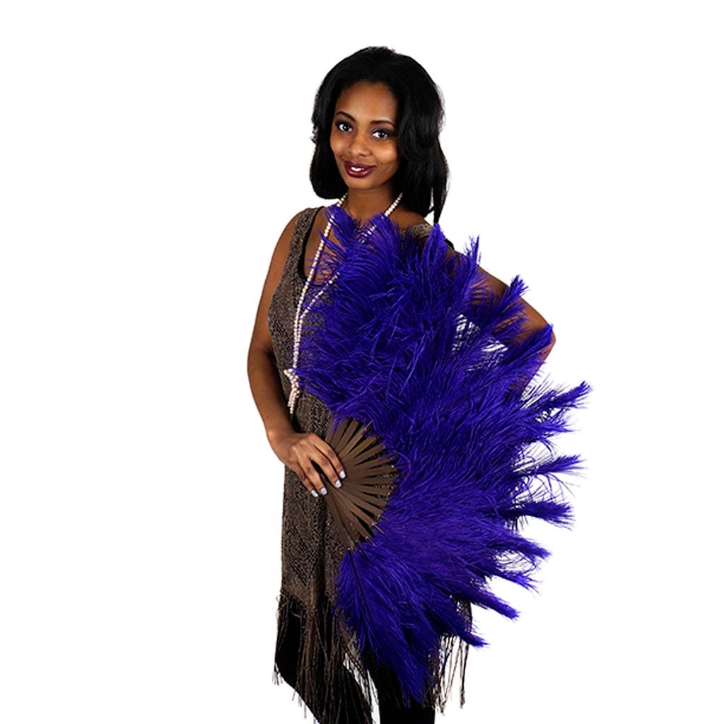 Ostrich Feather Fan - Regal