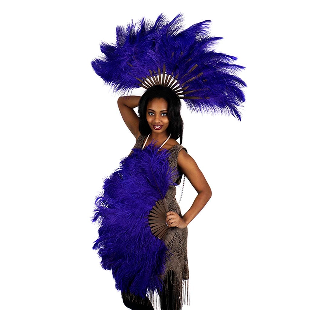 Ostrich Feather Fan - Regal