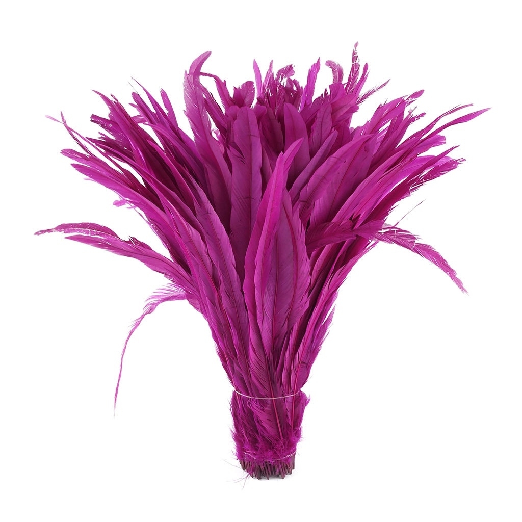 Rooster Coque Tails-Bleach-Dyed - Very Berry