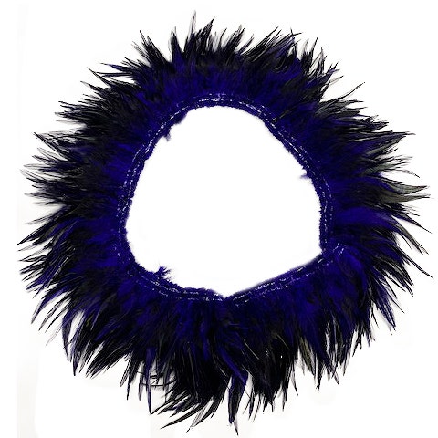 Badger Rooster Saddle Feathers Strung - 2" strip of 4-6" Rooster Feathers - Regal Purple