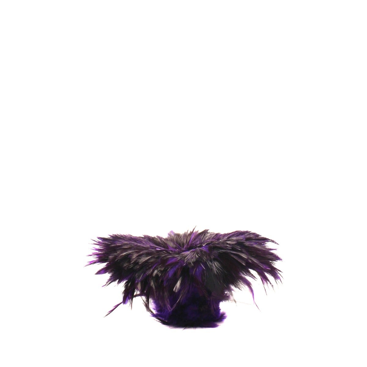 Badger Rooster Saddle Feathers Strung - 2" strip of 4-6" Rooster Feathers - Regal Purple