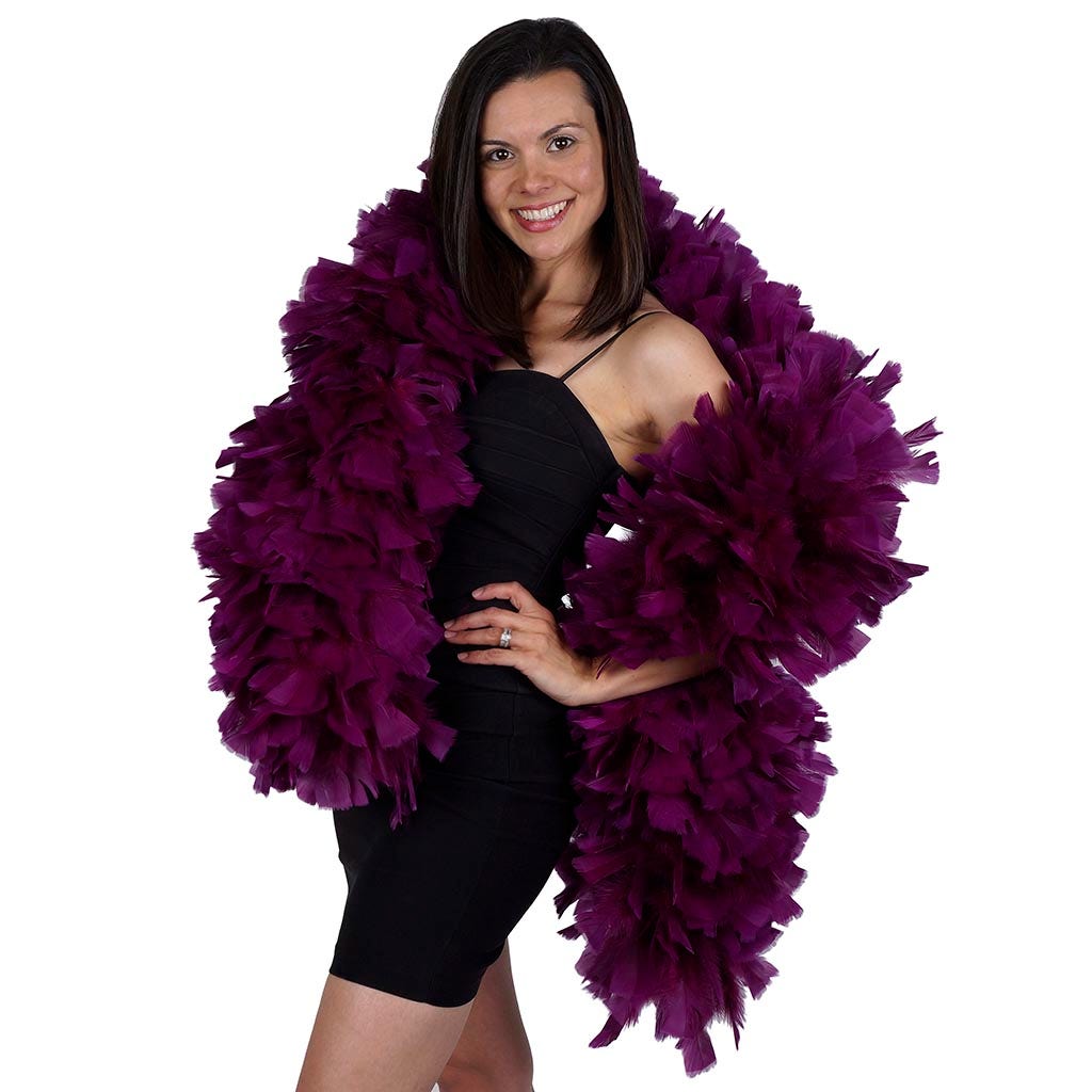 Turkey Feather Boa 10-14" - Purple