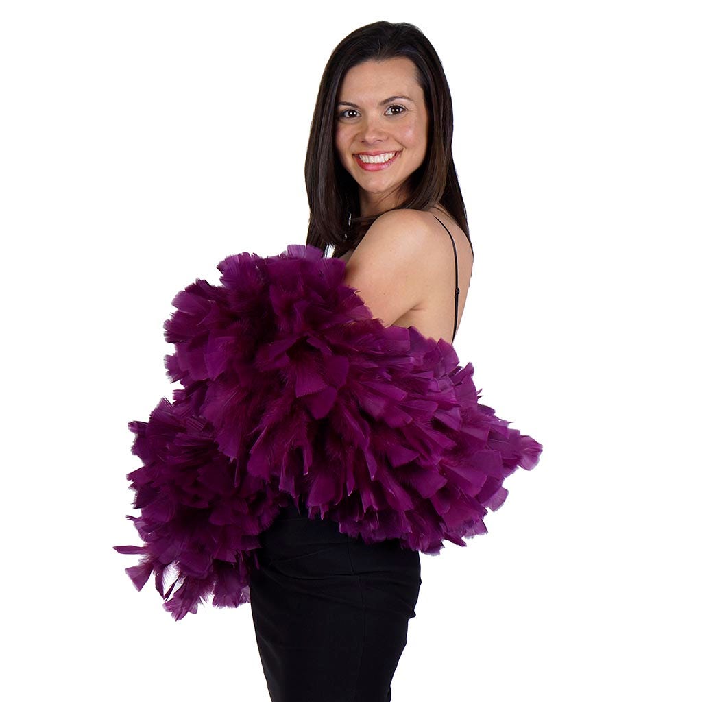 Turkey Feather Boa 10-14" - Purple