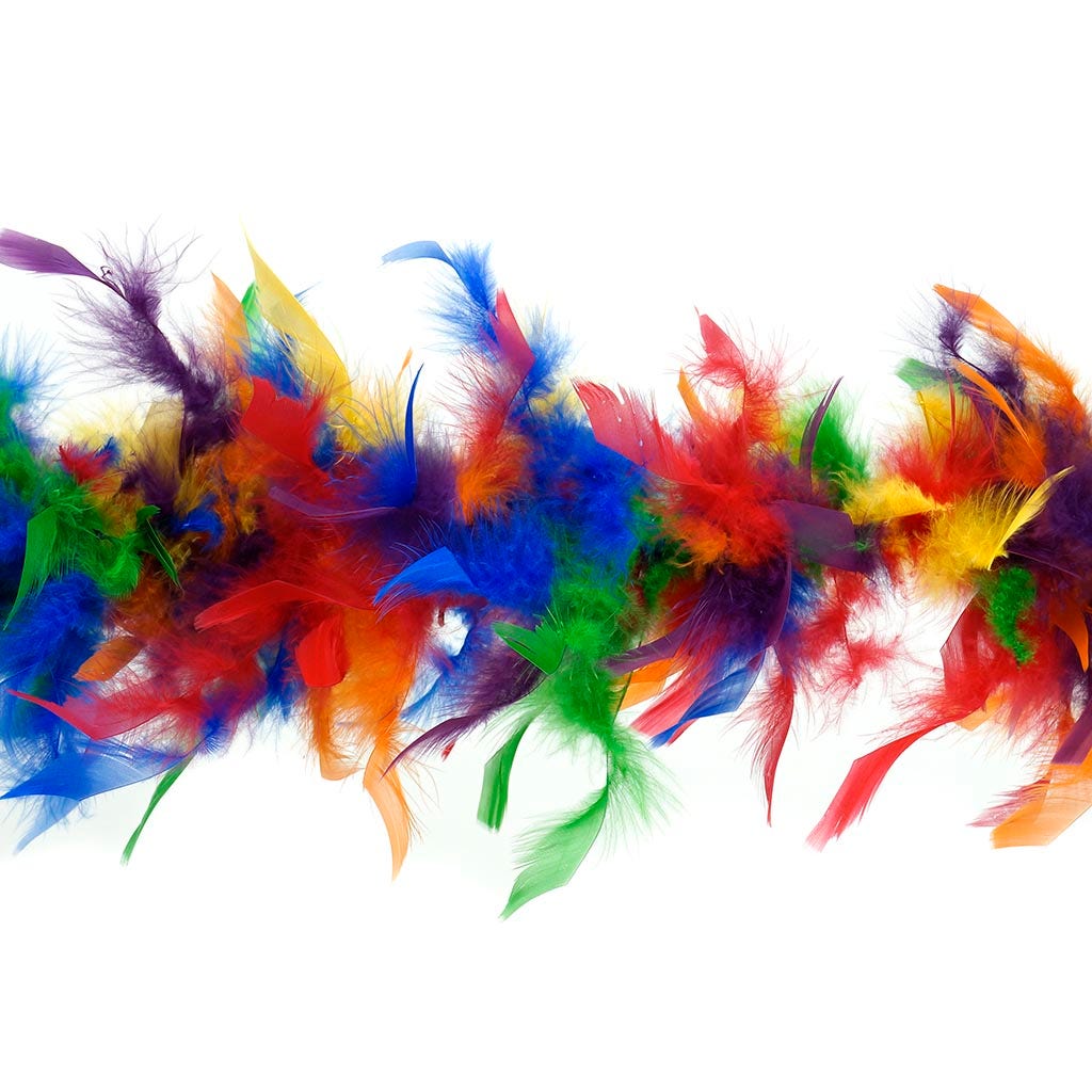 Chandelle Feather Boa - Lightweight Rainbow Mix