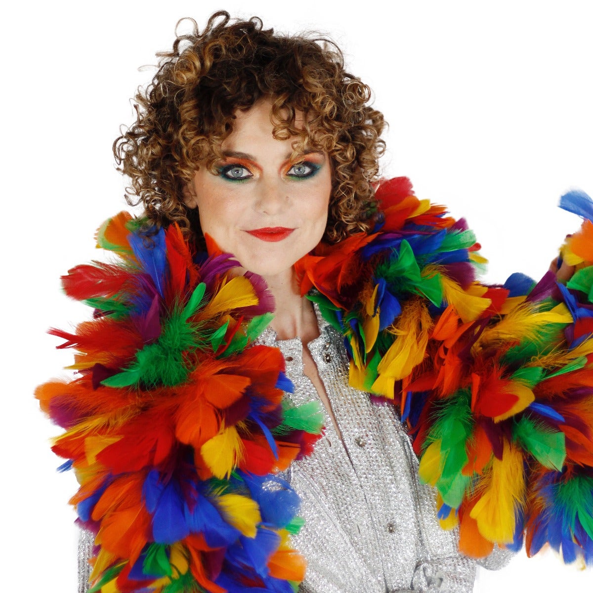 Turkey Feather Boa 10-14" - Rainbow Mix