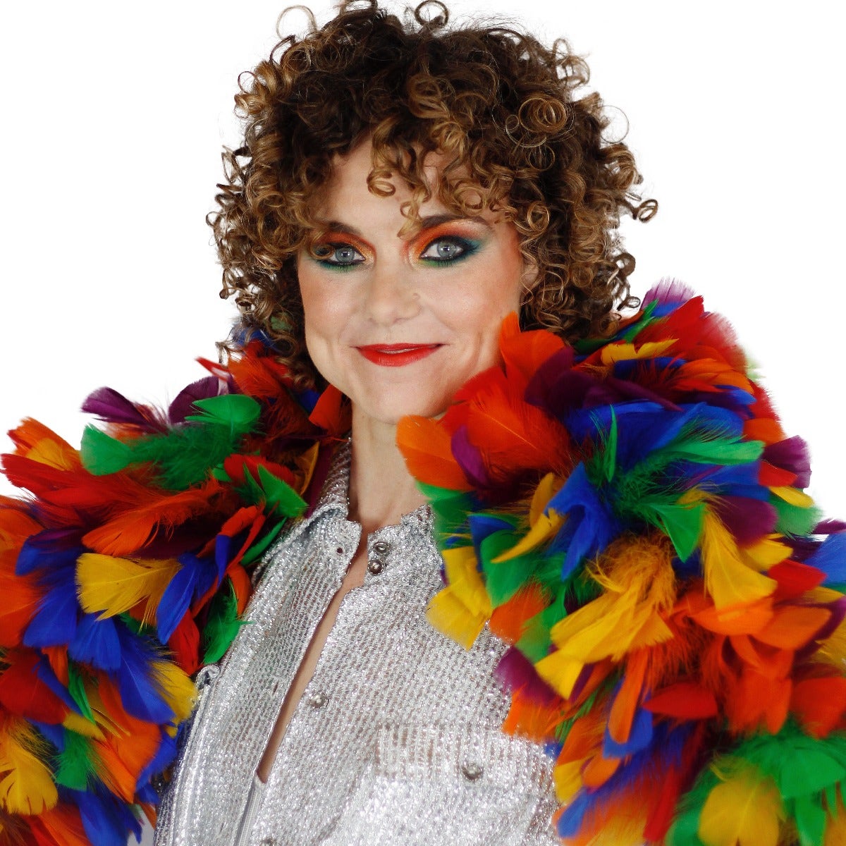 Turkey Feather Boa 10-14" - Rainbow Mix