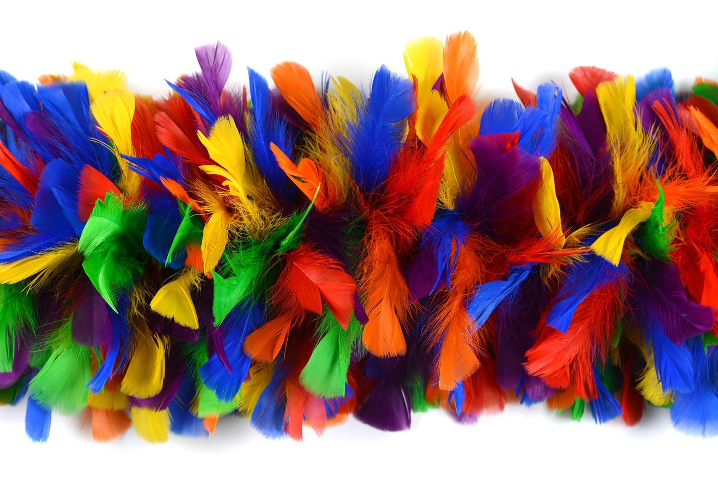 Turkey Feather Boa 10-14" - Rainbow Mix