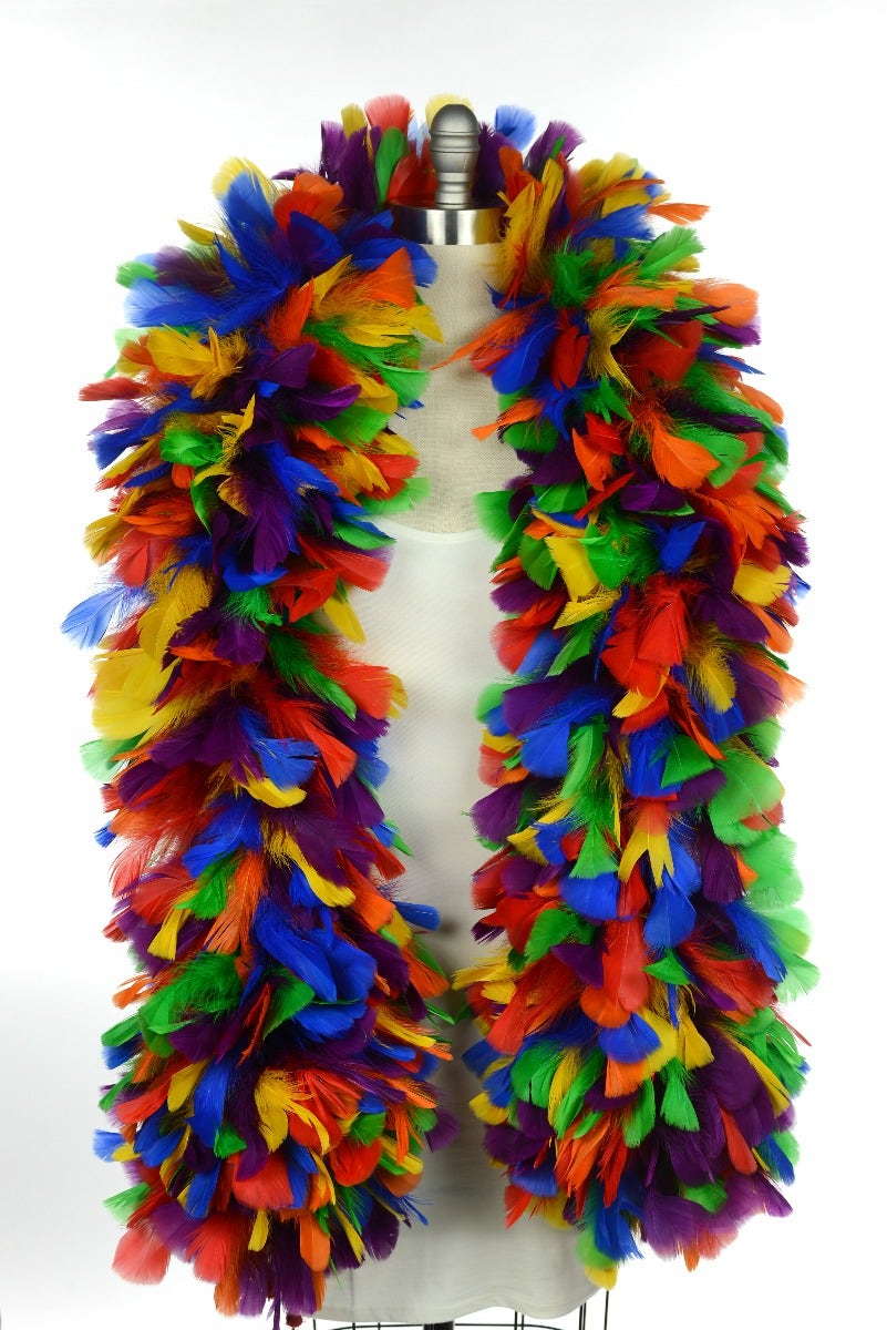 Turkey Feather Boa 10-14" - Rainbow Mix