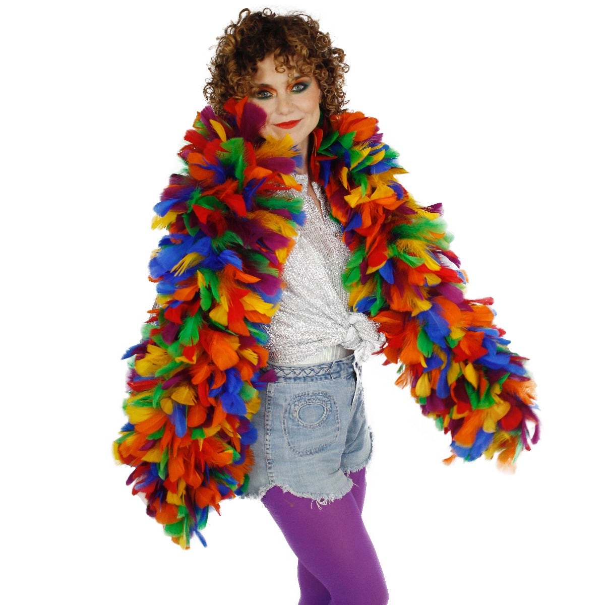 Turkey Feather Boa 10-14" - Rainbow Mix