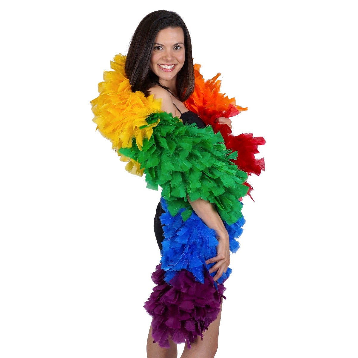 Turkey Feather Boa 10-14" - Sectional Rainbow