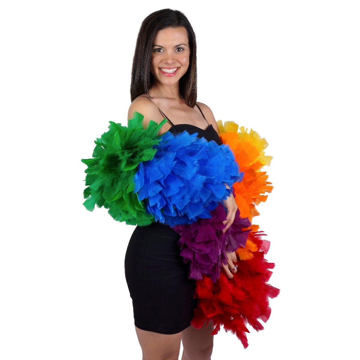 Turkey Feather Boa 10-14" - Sectional Rainbow