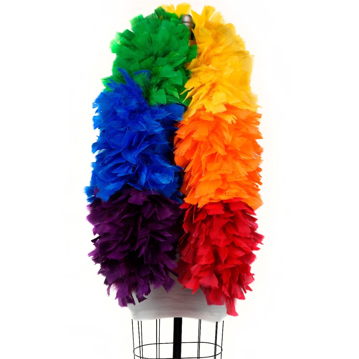 Turkey Feather Boa 10-14" - Sectional Rainbow