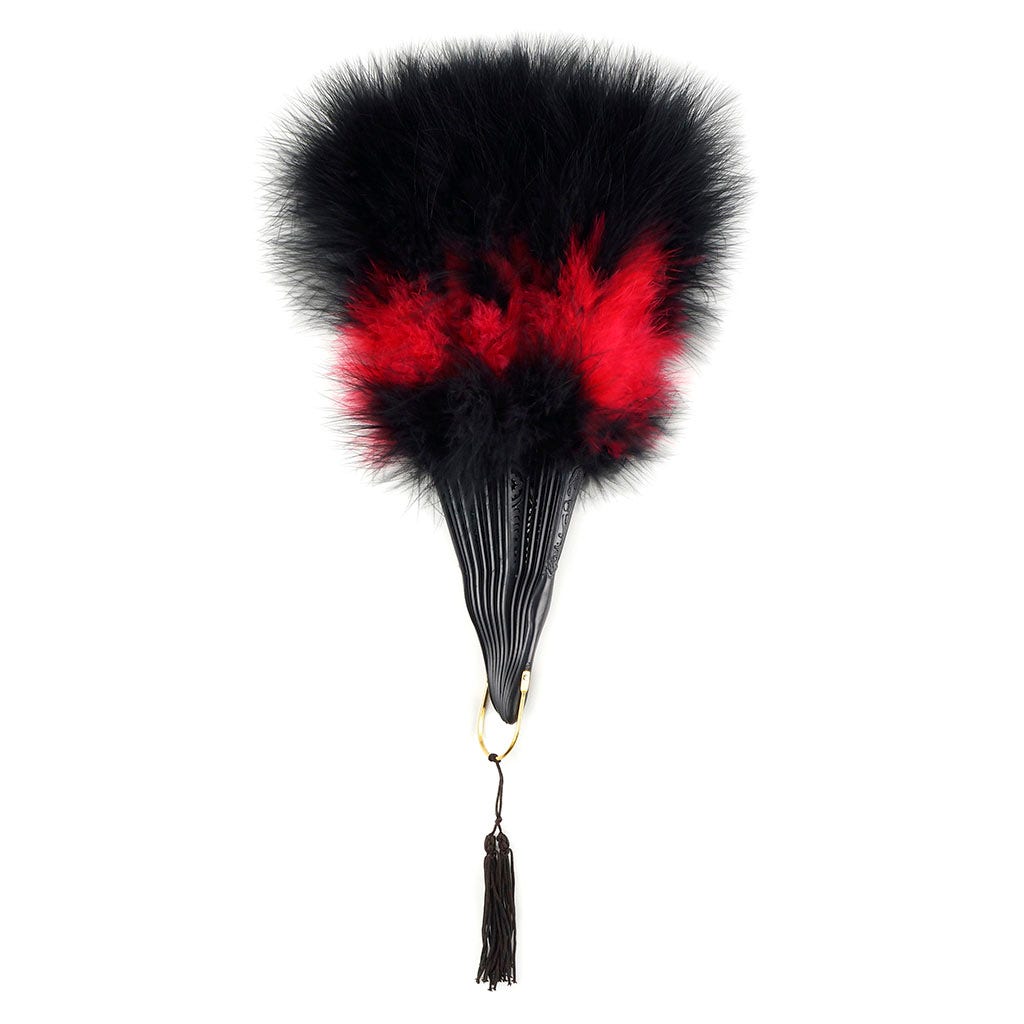 Marabou Feather Fan Multi Color - Red/Black