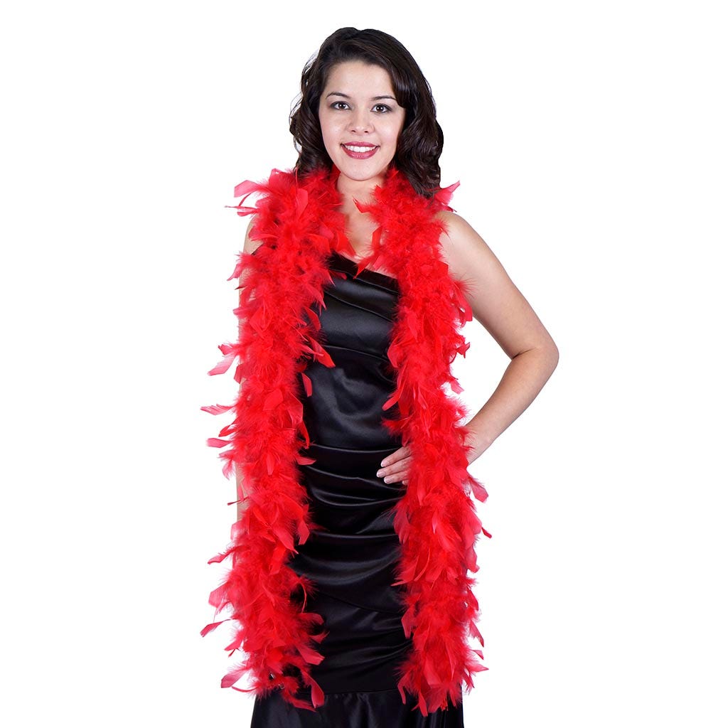 Chandelle Feather Boa - Lightweight - Red