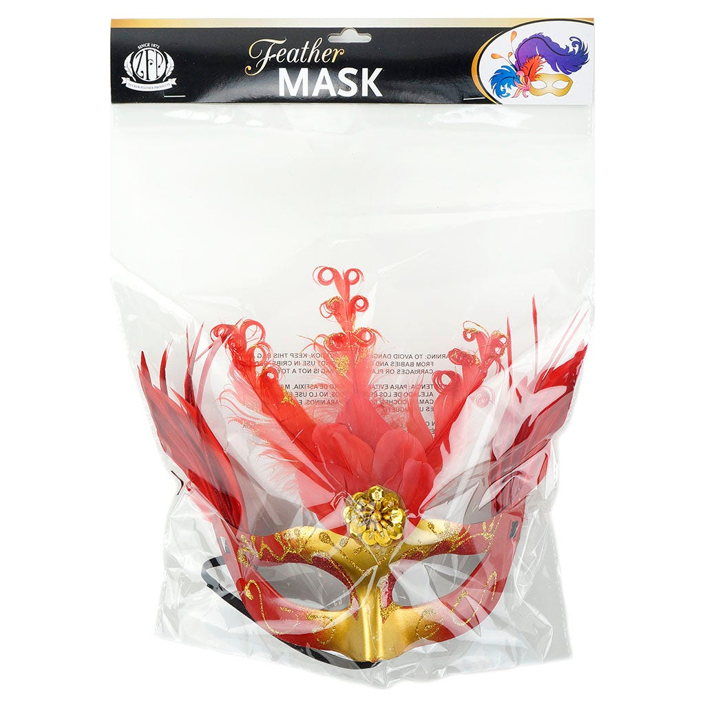 Goose Feather Mask Red