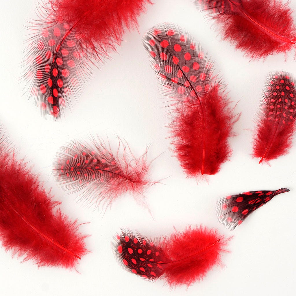 Loose Guinea Plumage Natural - Red