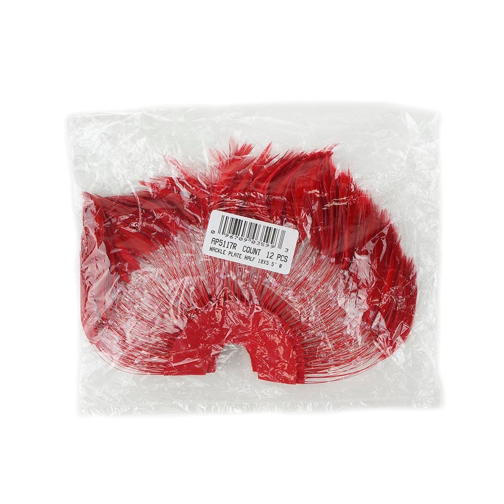 Feather Hackle Plates Solid Colors - Red
